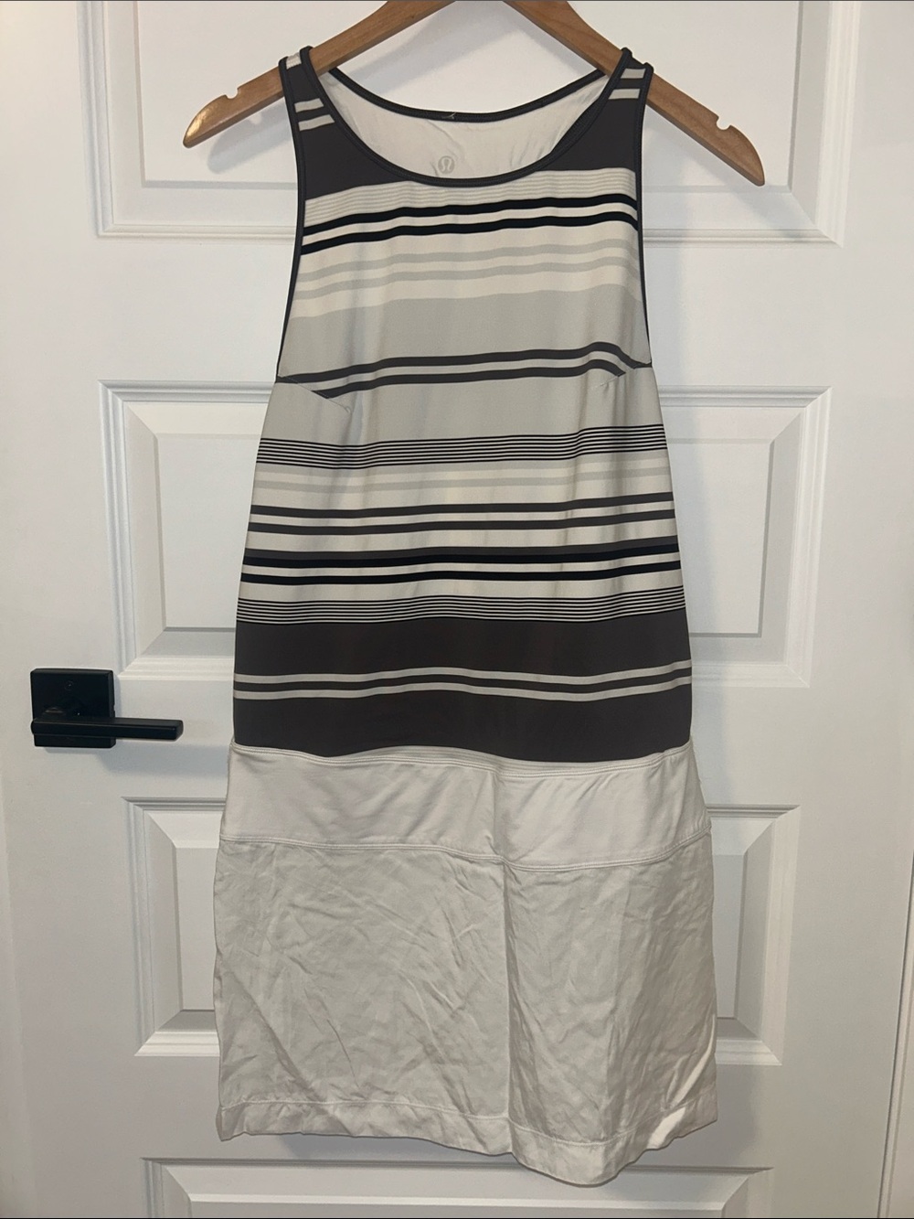 lululemon athletica Striped Sleeveless Midi Dress in White and Black